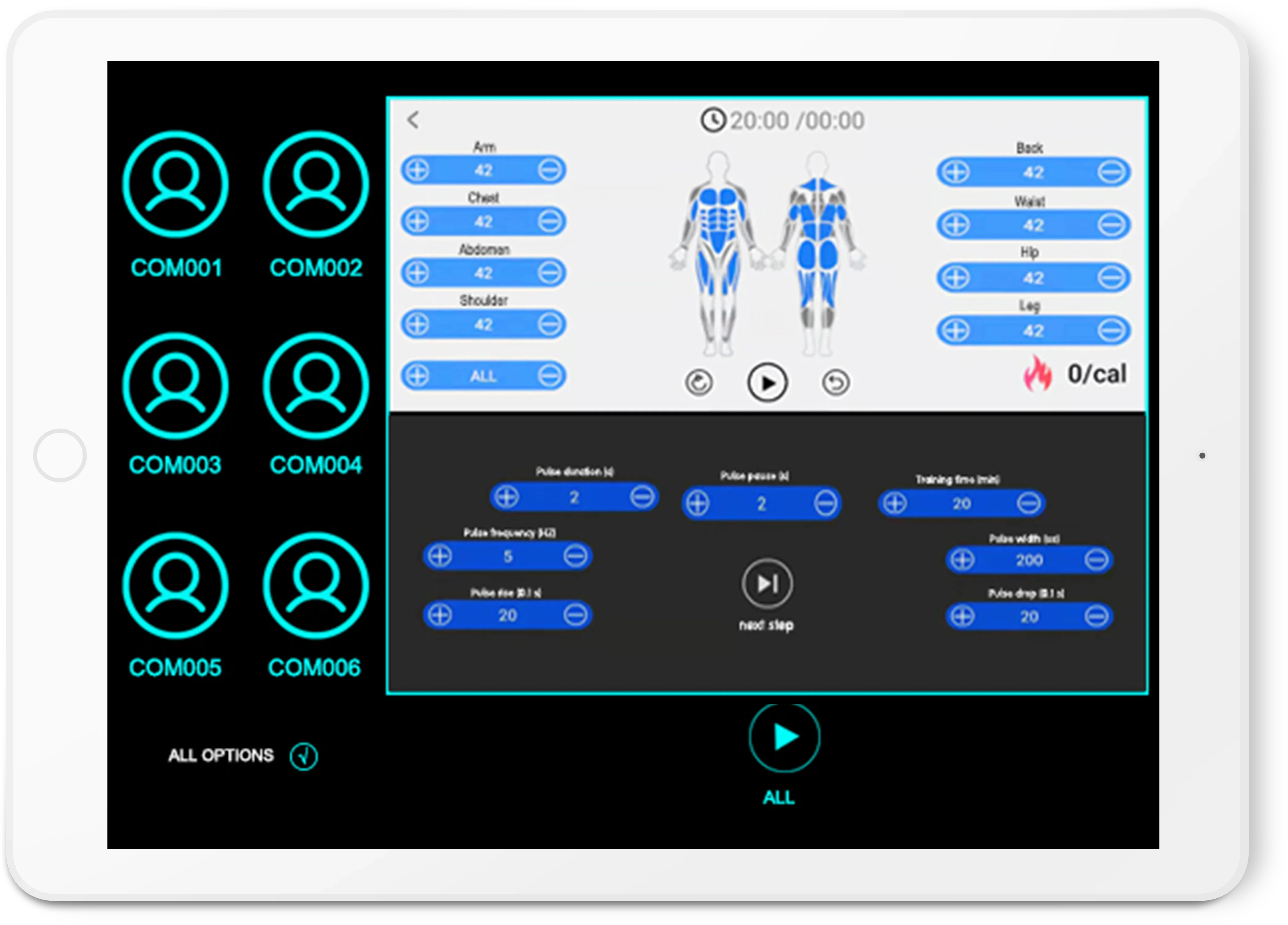 Wholebody electrode technology exercise muscular slimming stimulate ems training suit