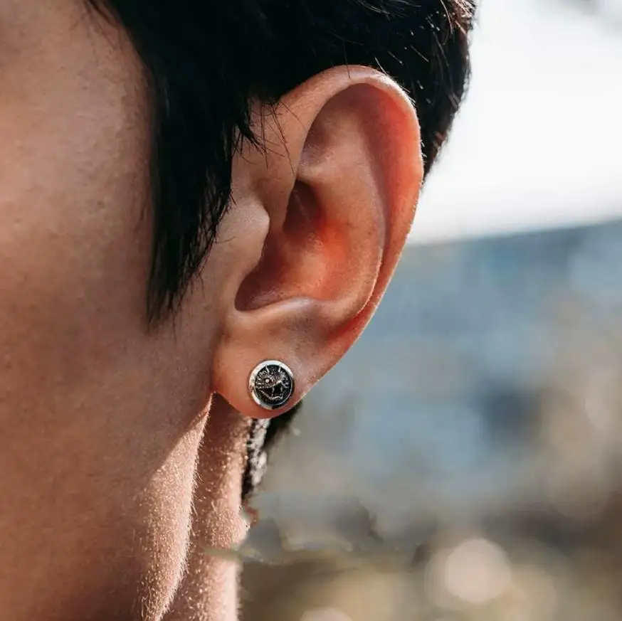 الرجعية الأفعى أقراط للرجال أنيق وراقية ثلاثي الأبعاد بيثون القرط العصرية التايلاندية الفضة الأذن مربط KOFSAC #3