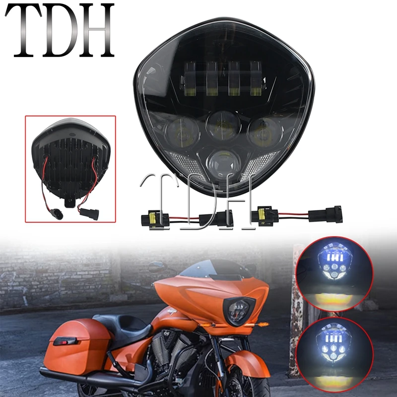 

Светодиодные фары дальнего и ближнего света мотоциклетные фары для Victory 2008-2017 Cross Country Ness Magnum X-1 Hammer 8-Ball