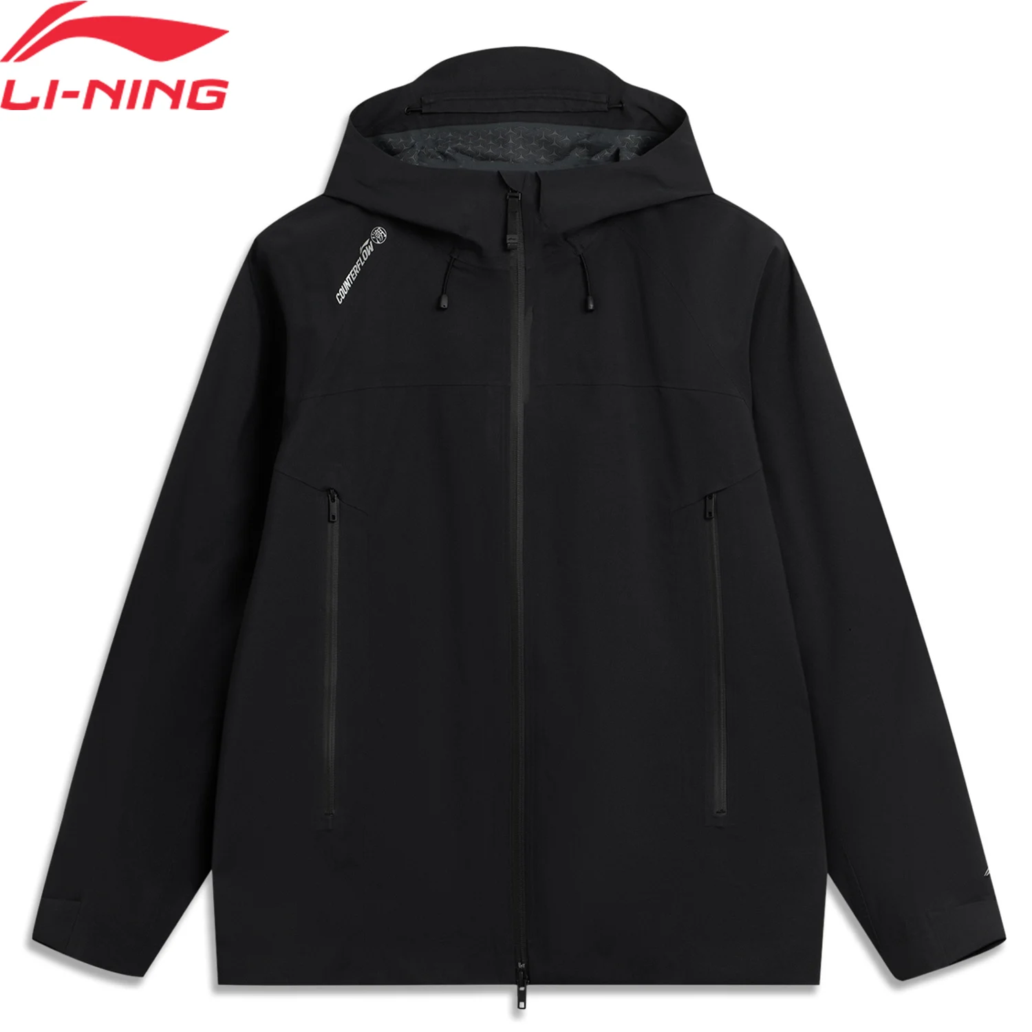 Li-ning chaquetas Unisex de una sola capa para exteriores, 100% poliéster, ajuste holgado, forro LN STORM PROOF, cortavientos con capucha AEMV033