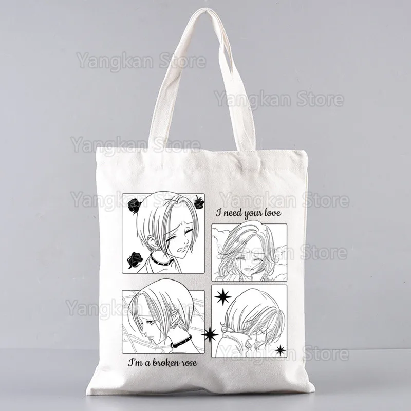 نانا أنيمي قماش حمل الحقائب للسيدات حقائب اليد Kawaii لطيف بولسا حقيبة كتف التسوق المحمولة