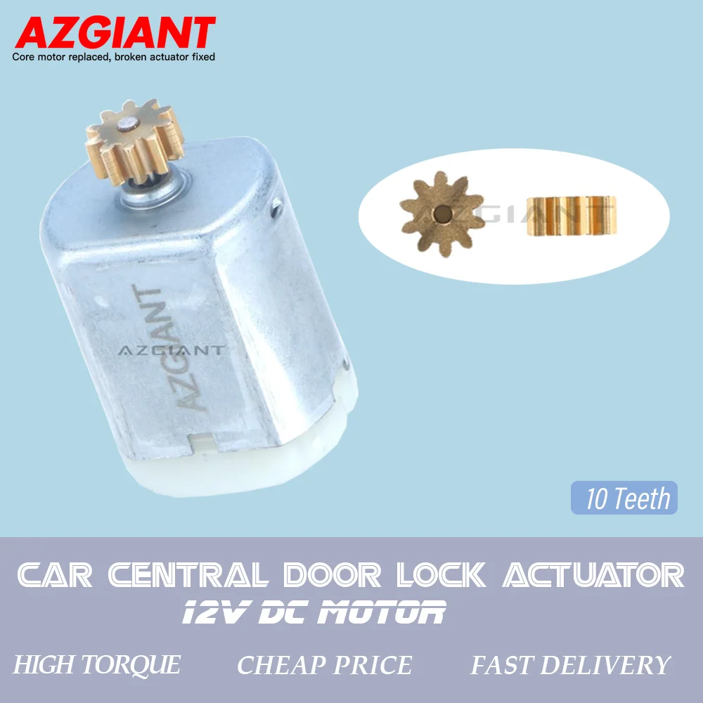 AZGIANT 1-5pcs 10Teeth Car Door Lock Actuator 12V DC Motor Engine For Chang an EULOVE Φ9.3*4MM