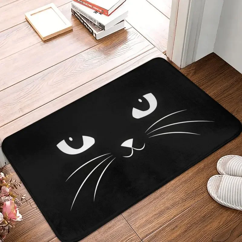 Tappetino per zerbino gatto nero cartone animato personalizzato tappetino antiscivolo per bagno cucina soggiorno tappeto 40*60cm