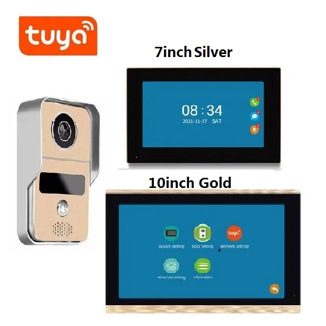 Tuya APP Remote Control WIFI Video Door Phone IP Doorbell Two Way Intercom Visual Doorbell AHD Camera Chime