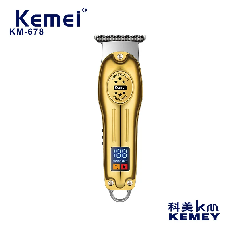 Kemei km-678 Hot Selling Lcd Digital Display Usb Charging Metal Body Professional Electric Hair Clipper hair trimmer for men