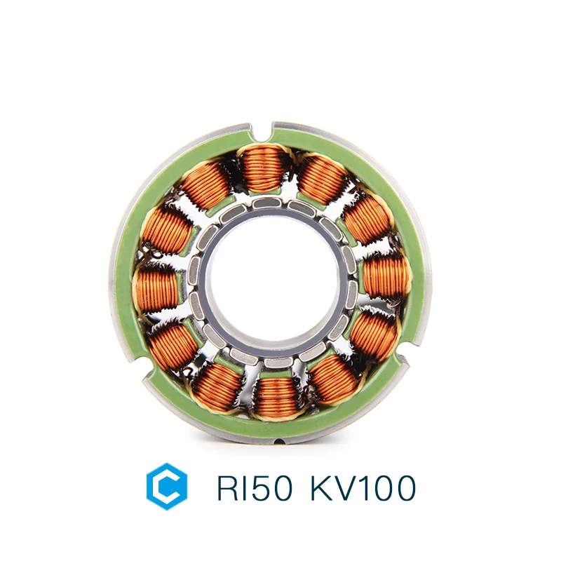 RI50 KV100 high slot fill factor frameless DC motor is applied to exoskeleton, collaborative robotic arm with structural designs