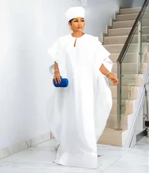 African mothers BUBU Islamic ethnic clothing loose robe 2025 custom quality shiny fabric elegant fashion