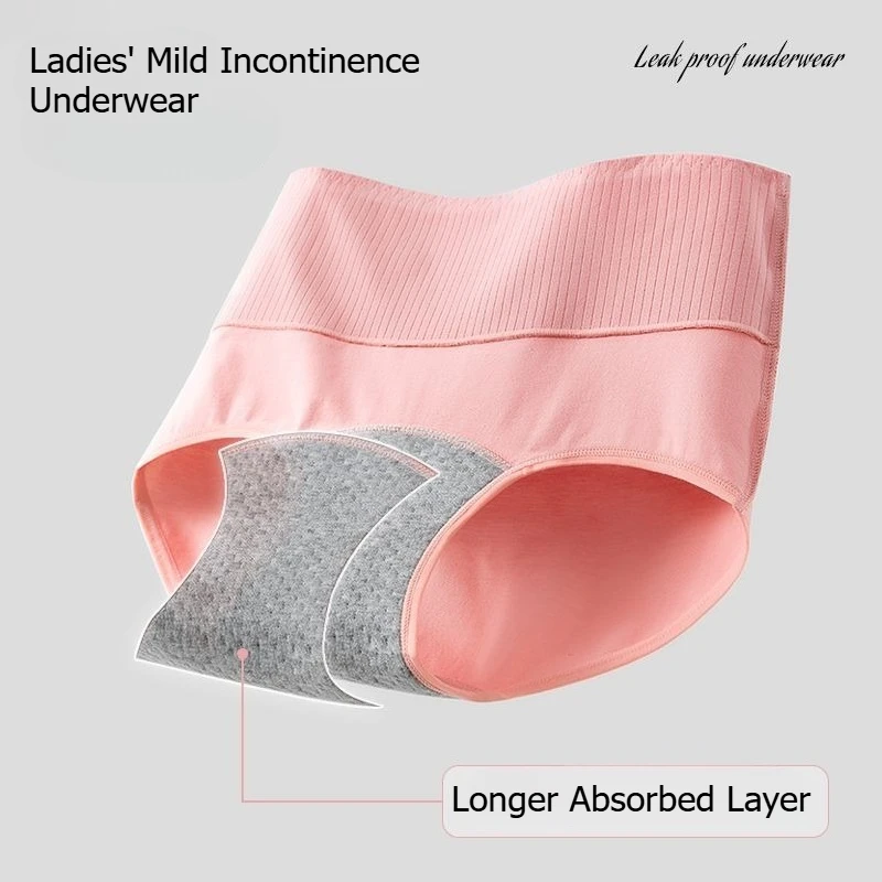 

Women Breathable No Leak-proof Layer Brief Incontinence Underwear Elderly Postpartum Bladder Weakness Built-in Pad Reusable Flow