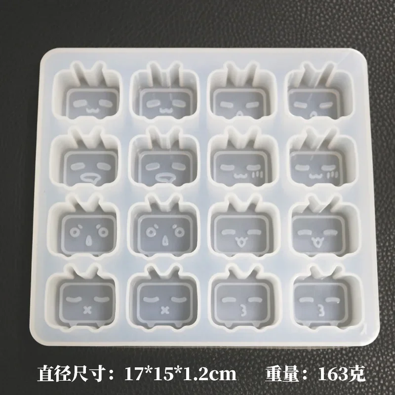 Resin TV Shaker Quicksand Silicone Molds Epoxy Keychain Mold Jewelry Casting Supplies for Charms Pendant Decoration DIY Craft