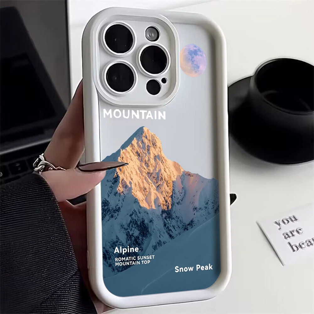 Romantic Sunset Snow Mountain Phone Case For Xiaomi Redmi 9A 9C 10 10C 12 12C K30 K40 K50 10 11 12 Pro 5G Cover With Hand Strap