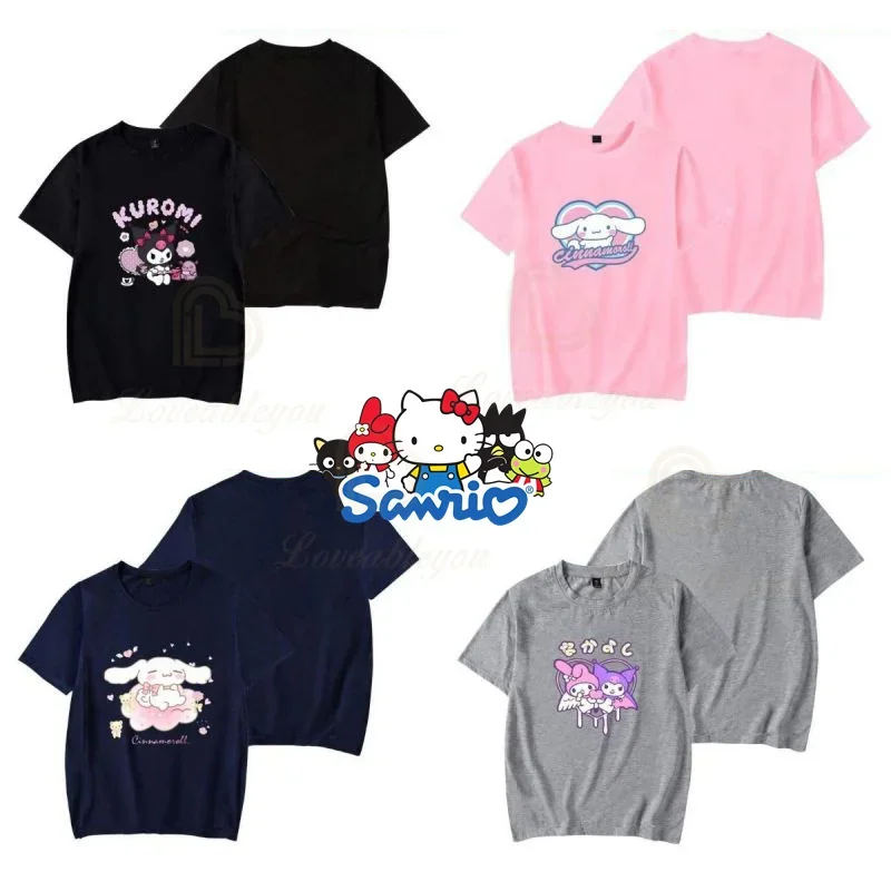 Cinnamoroll-Camiseta con estampado 3D de dibujos animados para niños y niñas, ropa de calle divertida, Tops de verano con cuello redondo, regalos de