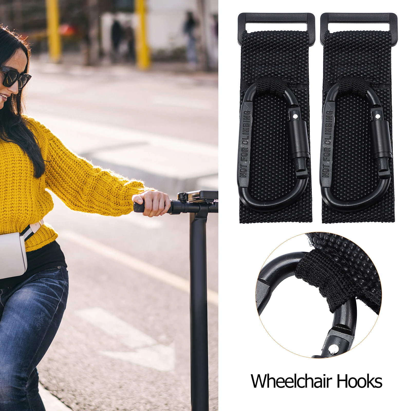 

2pcs Stroller Hangers Alloy Non-Slip Hooks Shopping Bag Holder Pushchair Clips Pram Wheelchair Accessories Hanging Hook For
