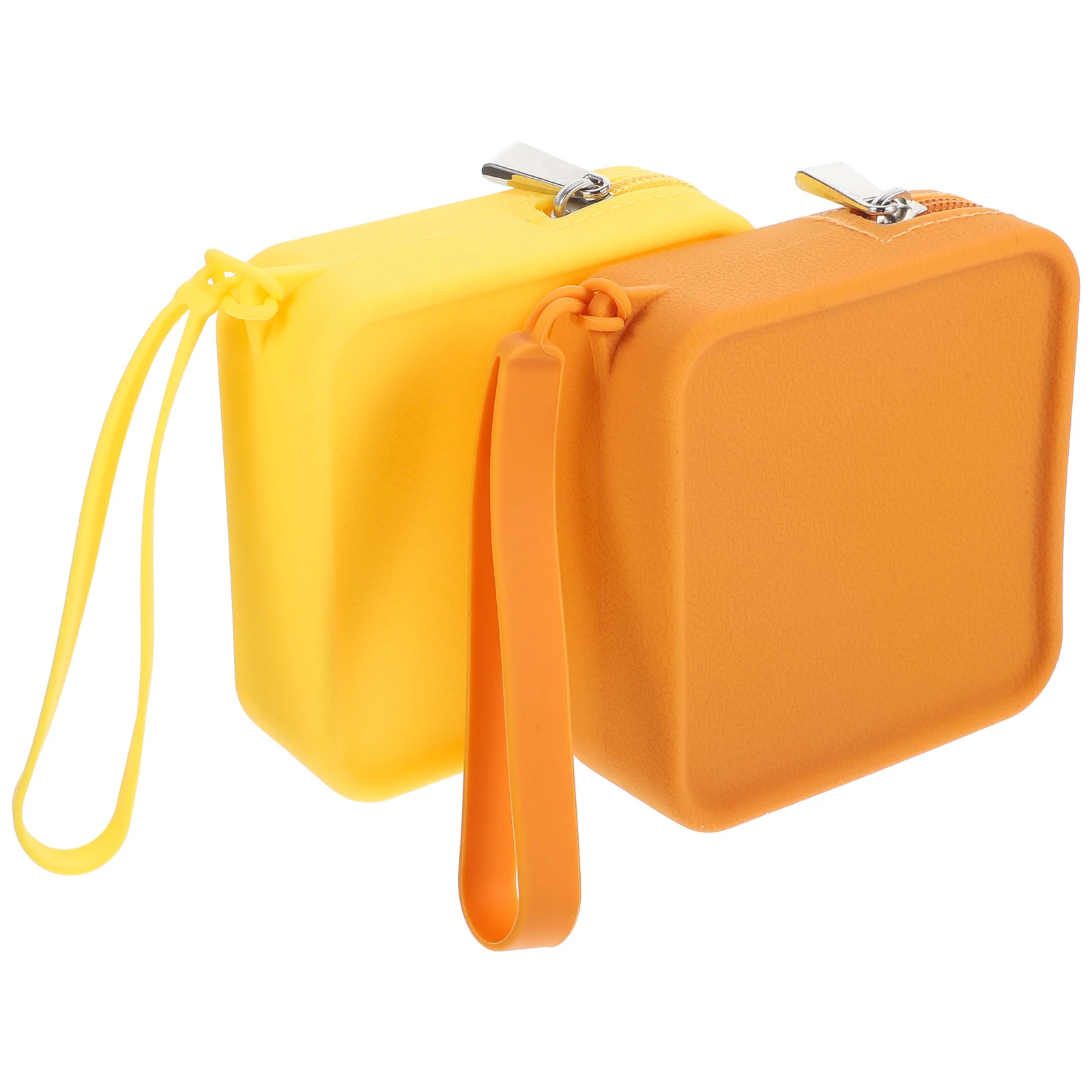 

2Pcs Silicone Dog Treat Pouch Yellow Portable Snack Holder Zipper Training Bag for Puppy Outdoor Walking Pet