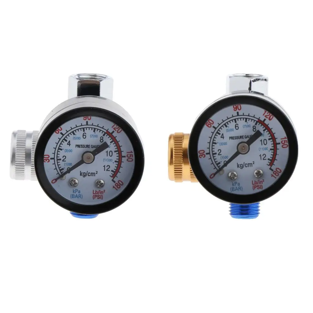 Mini Lightweight Spray Air Regulator Gauge 0 to 12 Bar Adjustable Valve for Accurate Atomization