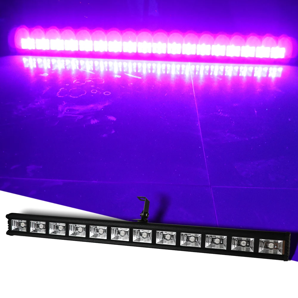 

12X2W LED UV Black Lights Stage Blacklight Ultraviolet Wall Wash for Halloween Dance DJ Disco Glow Fluorescent Party Gameroom