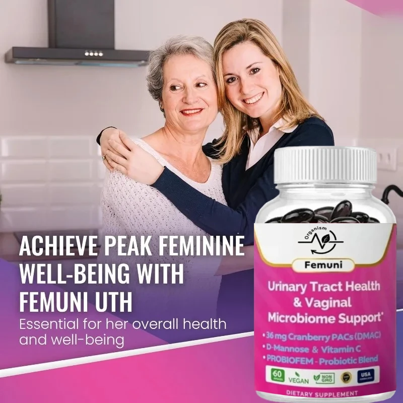 

Пробиотическая смесь клюквы, 36 мг, с D-манозом и витамином С, добавка для здоровья мочеиспускания — 60 капсул