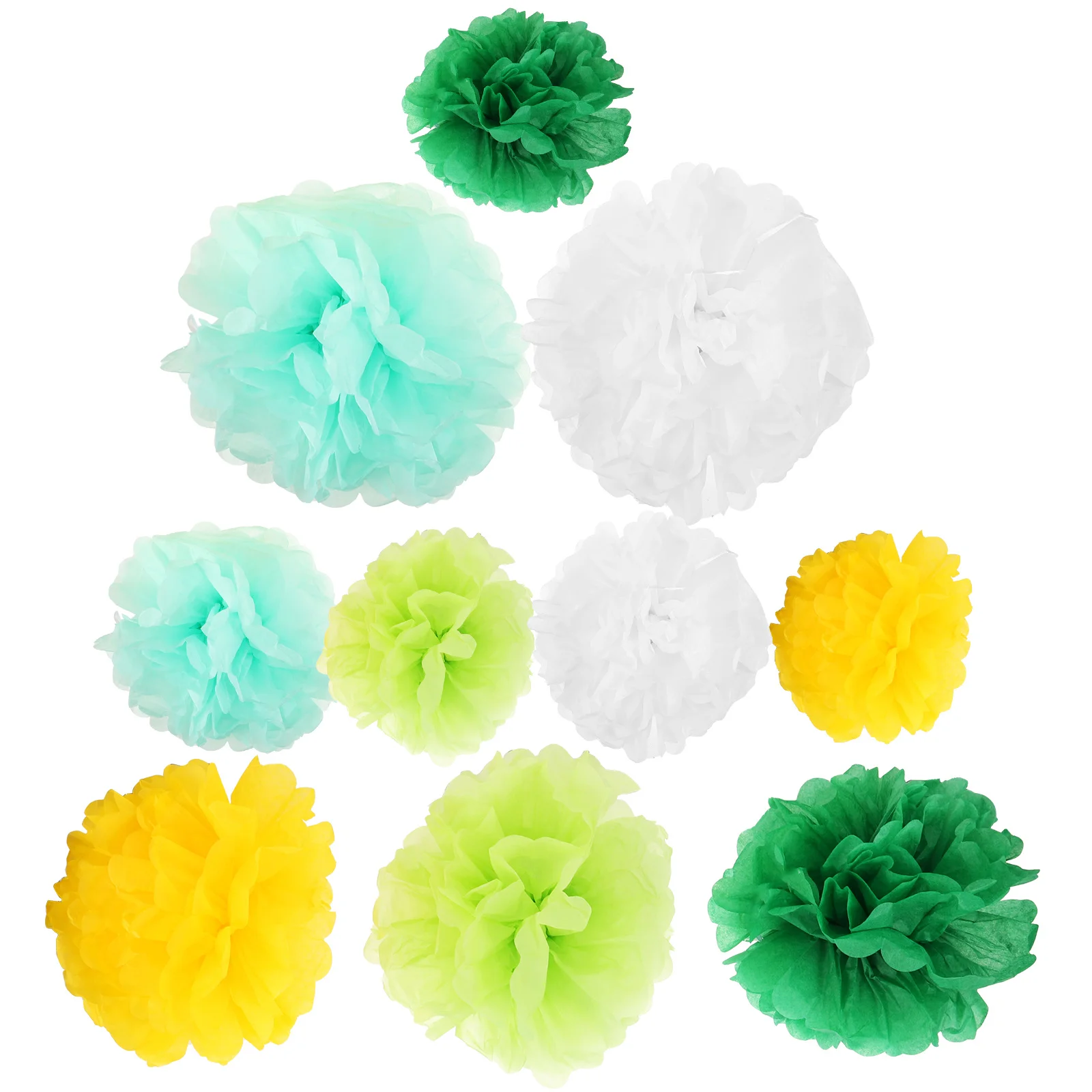 

15Pcs Green Tissue Pom Poms Vibrant Hanging Paper Flower Ornaments for Party Ceiling Decor St Patrick's Day Celebration Festival