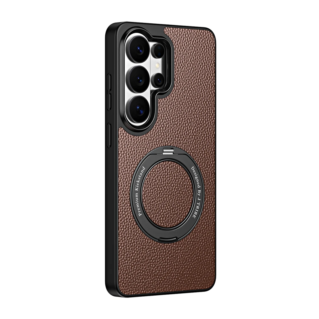 For Samsung Galaxy S26 Ultra S25 S24 S23 Case, Business PU Leather Magnetic Cover, Shockproof Wireless Charging Shell