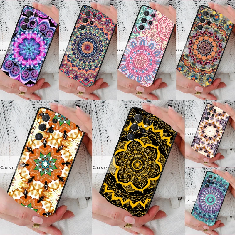 Flowers Mandala Floral Phone Cover Case for Samsung Galaxy S26 Ultra S20 FE Note 10 S24 S23 S21 S25 Plus S22
