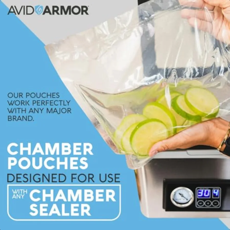 Пакеты Chamber Hine 3,5 мил PreCut Пакеты для вакуумного упаковщика камеры Сверхмощный герметичный пакет Упаковщик камеры без бисфенола Ассорти размеров Упаковка 6