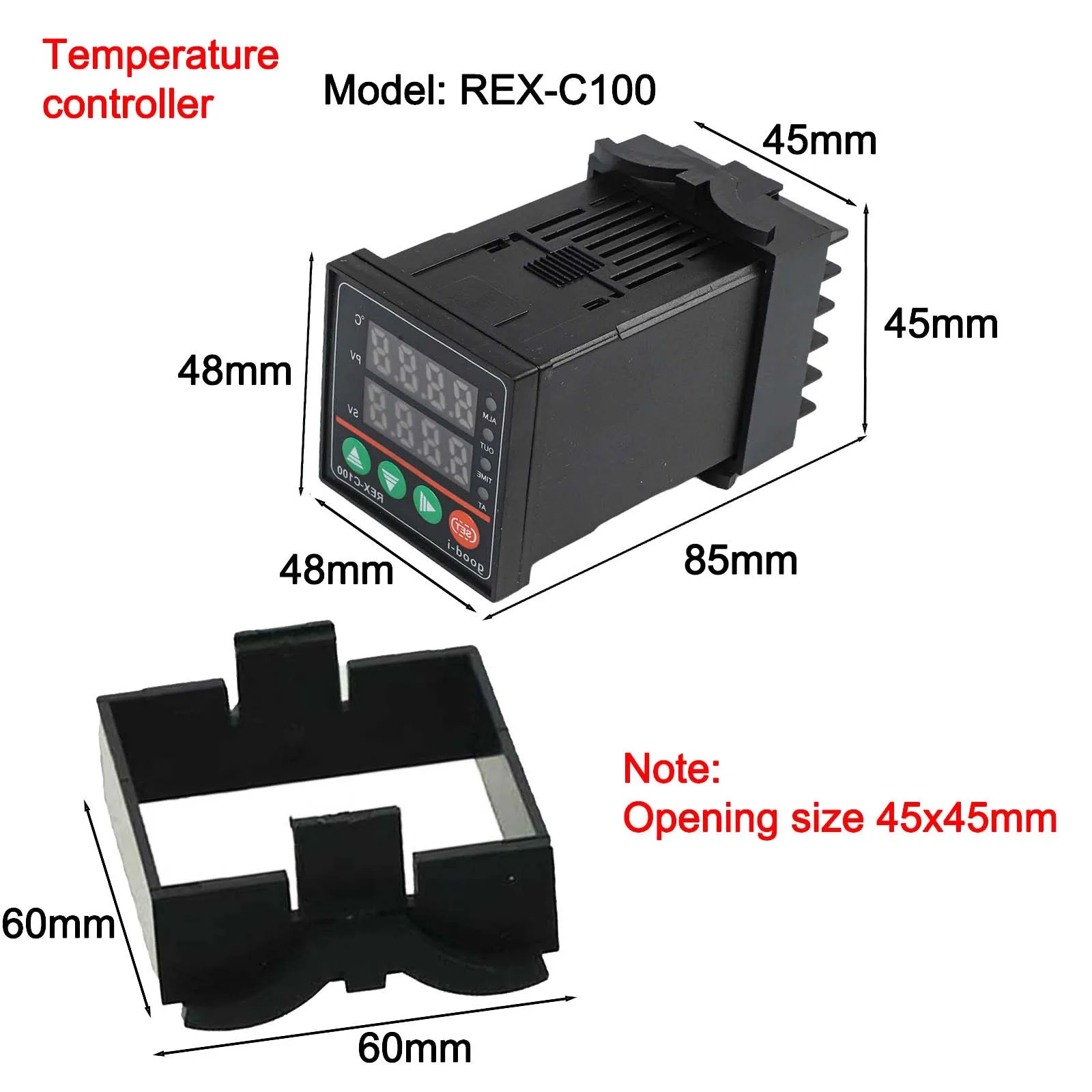 REX-C100 PID Temperature Controller Kit With SSR-40DA Relay K Type Probe Heat Sink For Industrial Heating System Automation Part view 4