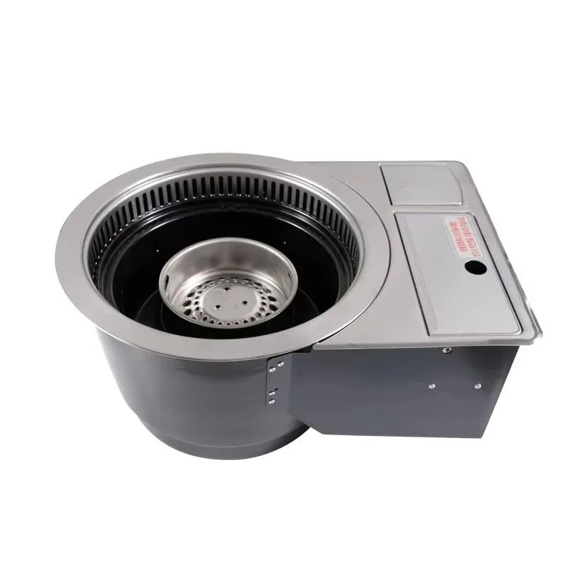 Professional non-smoking stainless steel two-in-one gas charcoal barbecue stove for commercial restaurants level