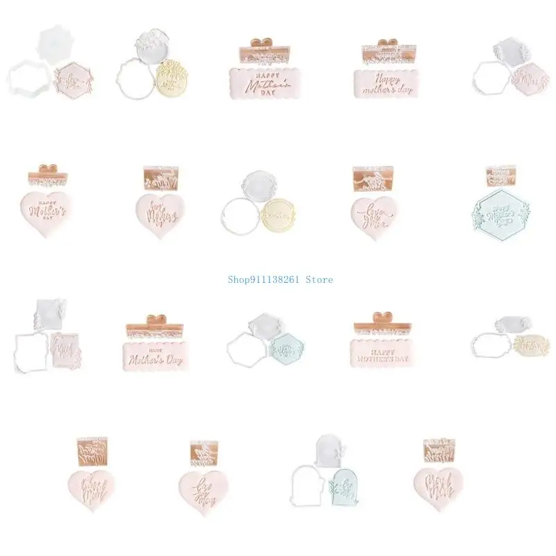 

H05E Mother's Day Cookie Maker Biscuits Baking Mould For Sweet Handmade Surprises
