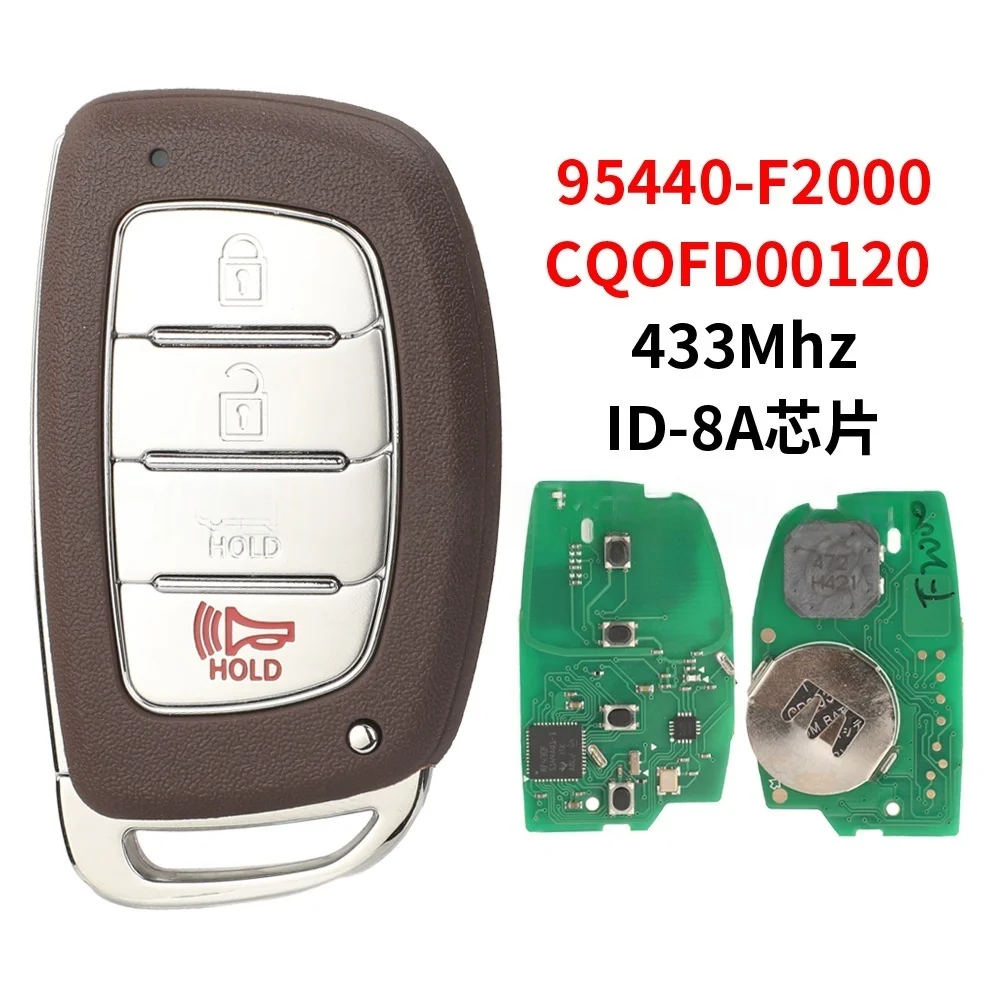 

Suitable for Hyundai 4-button smart card remote control car key 433 frequency ID-8A chip 95440-F2000