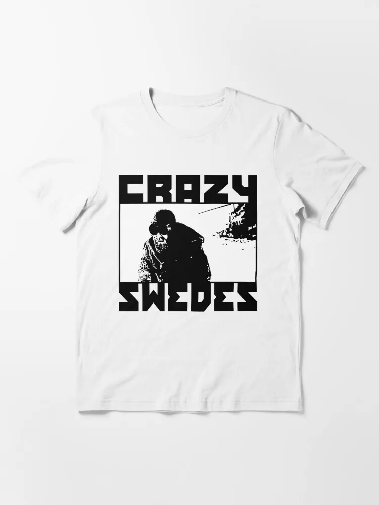 Crazy Swedes (B&W Print) Essential T-Shirt Printing Top Casual Hip Hop