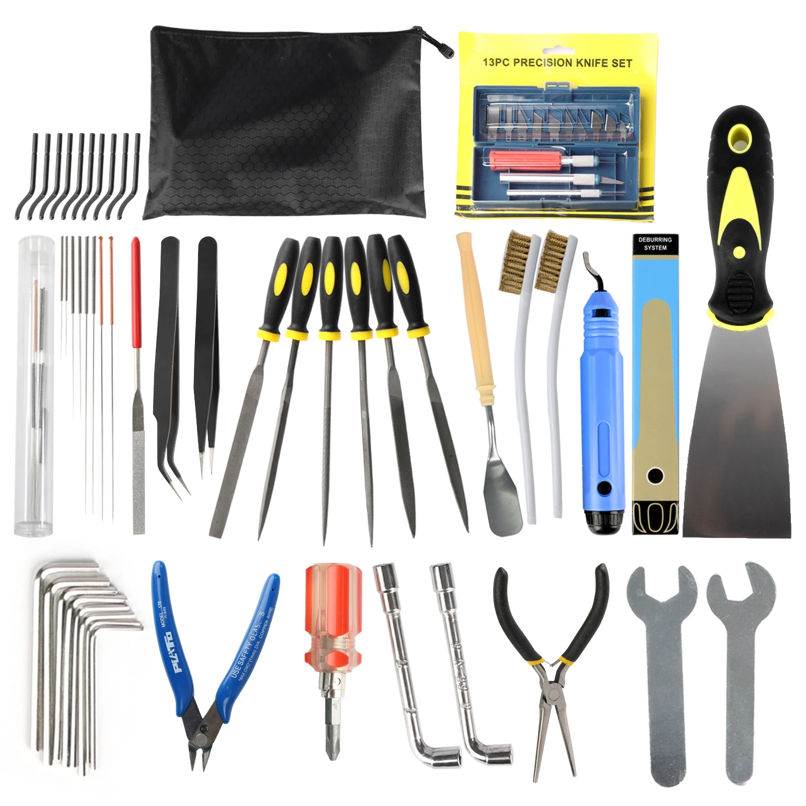 Deburring Tool Kit Trimming Knife Edge Cutter Files 3D Printer Parts Wrench Cleaner Needle for Nozzle Scraper Cutting Wire Cable