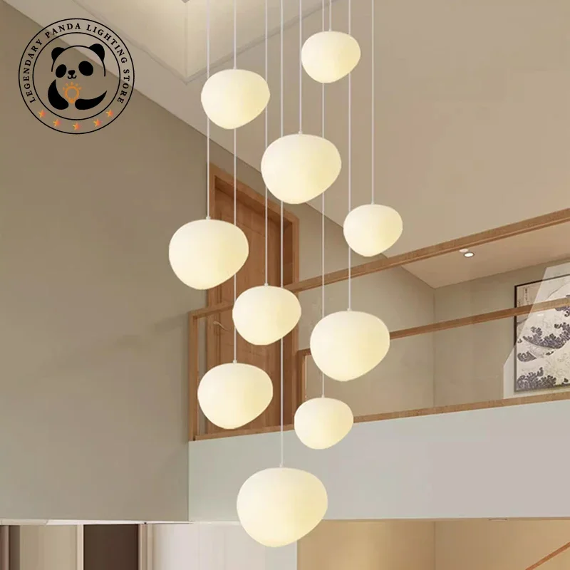 Nordic Designer Pendant Lights Simple Creative Cobblestone Lampshade LOFT Villa Parlor Restaurant Staircase Luminaries Art Decor