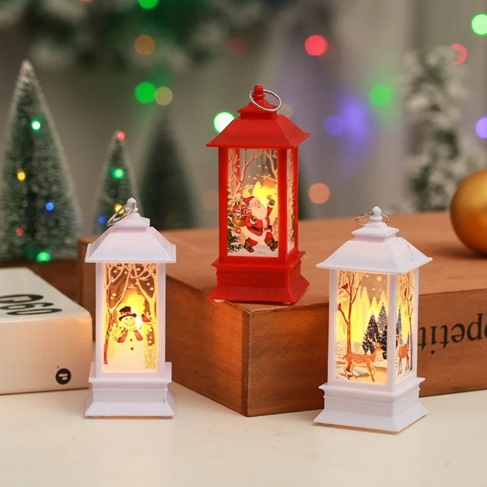 Christmas Decorations Wind Lanterns Candlestick Lights Night Lights Flame Wind Lanterns Santa Claus