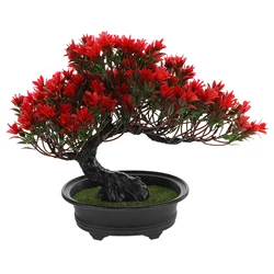 Artificial Plant Potted Bonsai Green Small Tree Plants Ornaments Realistic Everlasting Plastic Lifelike Potted home Flower Decor