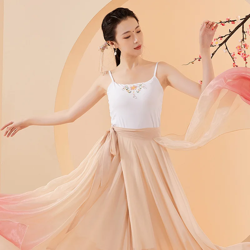 

customized classical dance embroidery vest dance practice ethnic dance performance top ancient style chest wrapped suspender