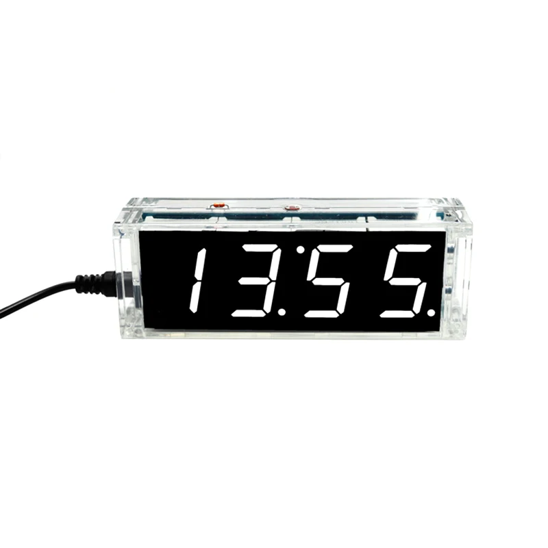 Multifunctionele doe-het-zelf elektronische klokkit LED digitale klokproductiekit 51, microcontroller tijdalarm datum temperatuurweergave