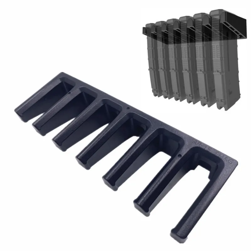 6 Slot PMGA Wall Mount Magazine Rack ABS Standard Home Magazine Storage Rack Display Rack for Hunting Glock Pistols