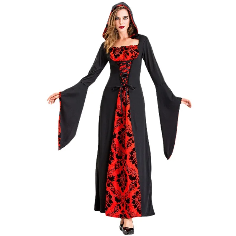 Women's medieval costume Halloween girl costume Witch vampire role play parent-child drama stage costume