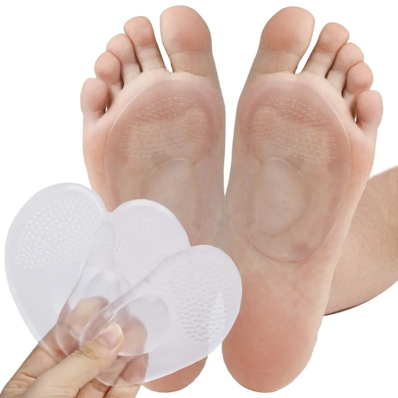 1-3Pairs Women's Front Foot Center Inserts Arch Massage Point Self-adhesive High Heels Non-slip Anti-wear Pads Half Shoes Insole