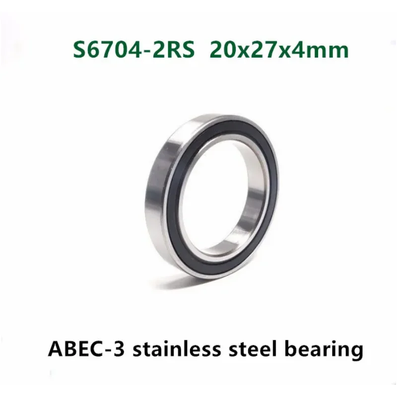 

50pcs ABEC-3 S6704-2RS 20x27x4 mm stainless steel thin wall deep groove ball bearings S6704RS S6704 20*27*4mm