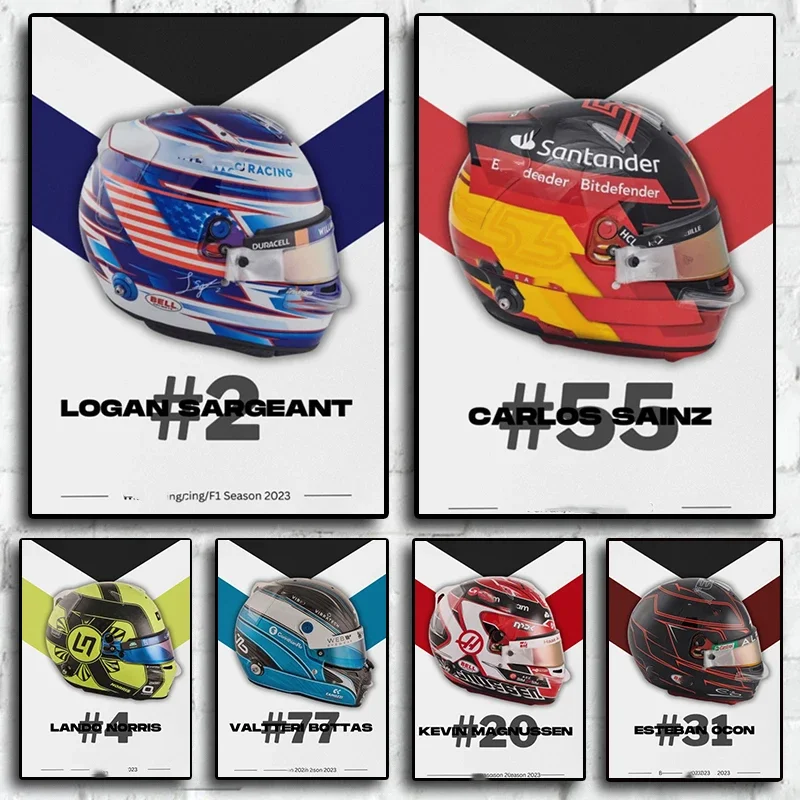 f1-шлем-для-гонщика-коллекция-горячая-печать-на-холсте-плакат-набор-Эстетическая-формула-один-Гран-при-Искусство-Домашняя-стена-водитель-гонки-декор-комнаты