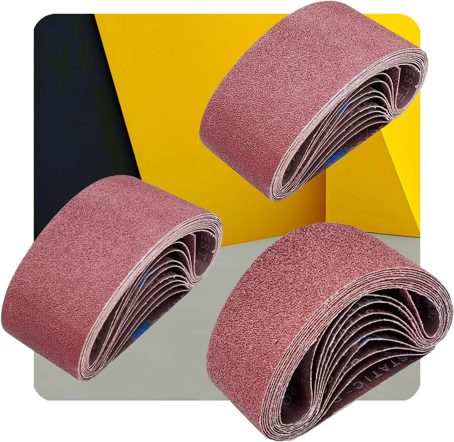 

15 Pcs 2.5x16 Inch Sanding Belts 40/80/120 Grit for Wood Metal with Aluminum Oxide