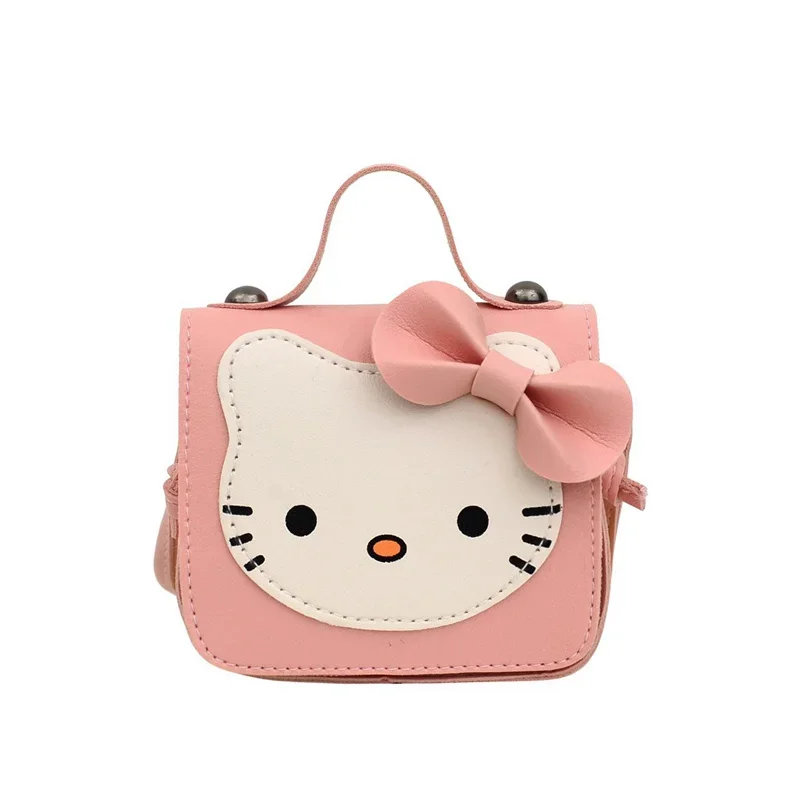 Kawaii KTCat Shoulder Bag Childrens Anime Hello Kitty Messenger Bag Mini Coin Wallet Fashionable Girl Handbag Birthday Gift