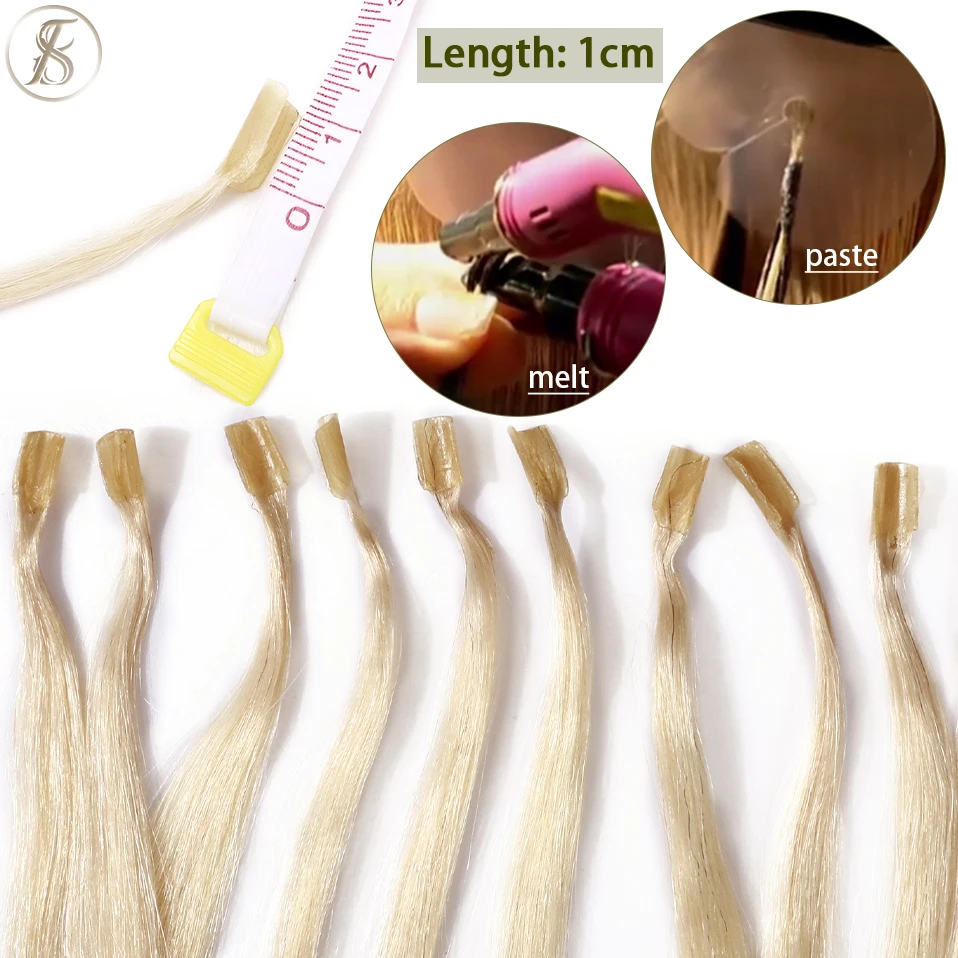 TESS 50pcs U Tip Hair Extensions Microlink Keratin Fusion Hair Extensions Human Hair Capsules Pre Bonded Natural Hair Extension