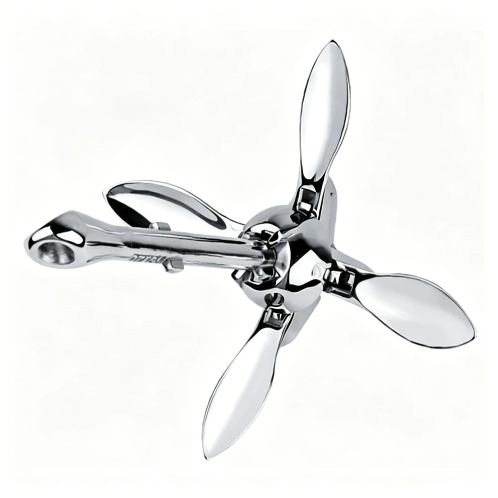 4/5KG Folding Umbrella Anchor 316 Stainless Steel Foldable 4-Fluke Grapnel Anchor for Boat Yacht Marine Hardware Accessory