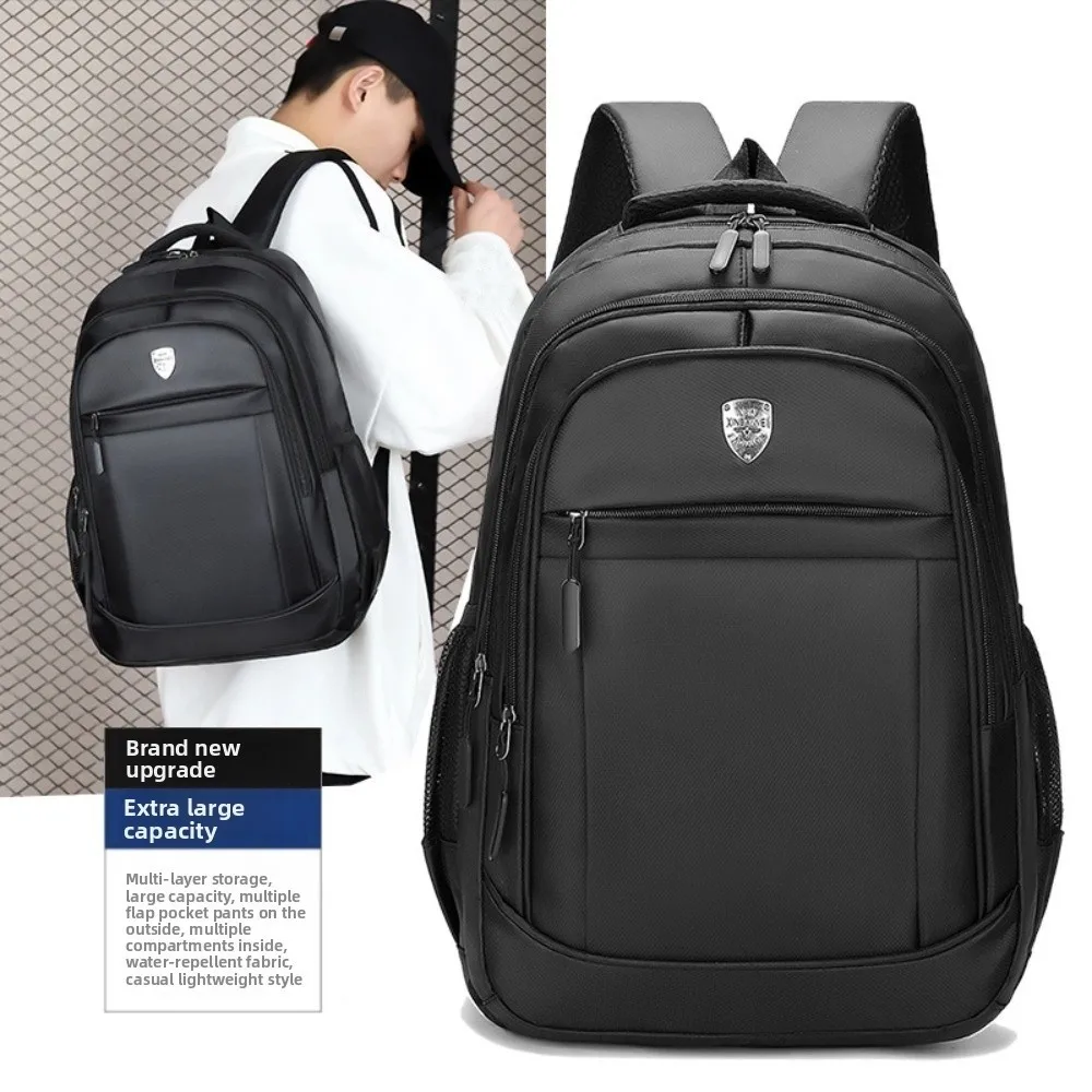 حقائب ظهر كبيرة مقاومة للماء للأعمال بلون سادة وسعة كبيرة حقيبة مدرسية للطلاب حقيبة كمبيوتر محمول مقاومة للاهتراء للرجال والنساء