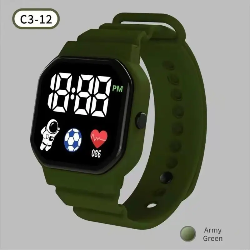 Soft Electronic Watch LED Display Fashion Watch Waterproof Students Watch Gift