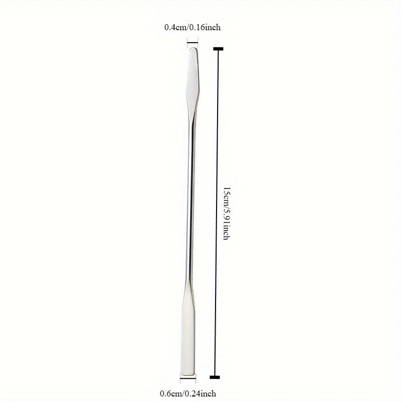 3pcs Dual-Ended Stainless Steel Mixing Spatula - Perfect for Nail Art, Makeup & Crafts, Odorless