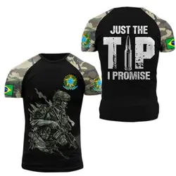 Brazil Veterans Flag Men's T-Shirt Soldier 3d Printing High Quality Short Sleeve Home Trend Outdoor Quick Dry Muscle Men's Shirt