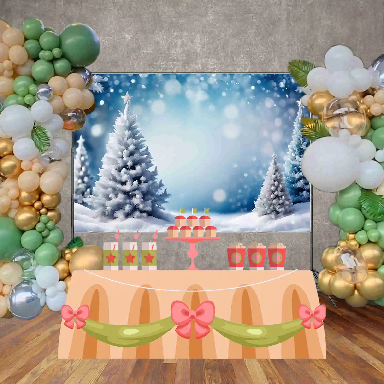 MOON.QG Christmas Winter Snow Scenery Backdrops Photography Child Home Party Photozone Backgrounds Photo Studio Shooting Props