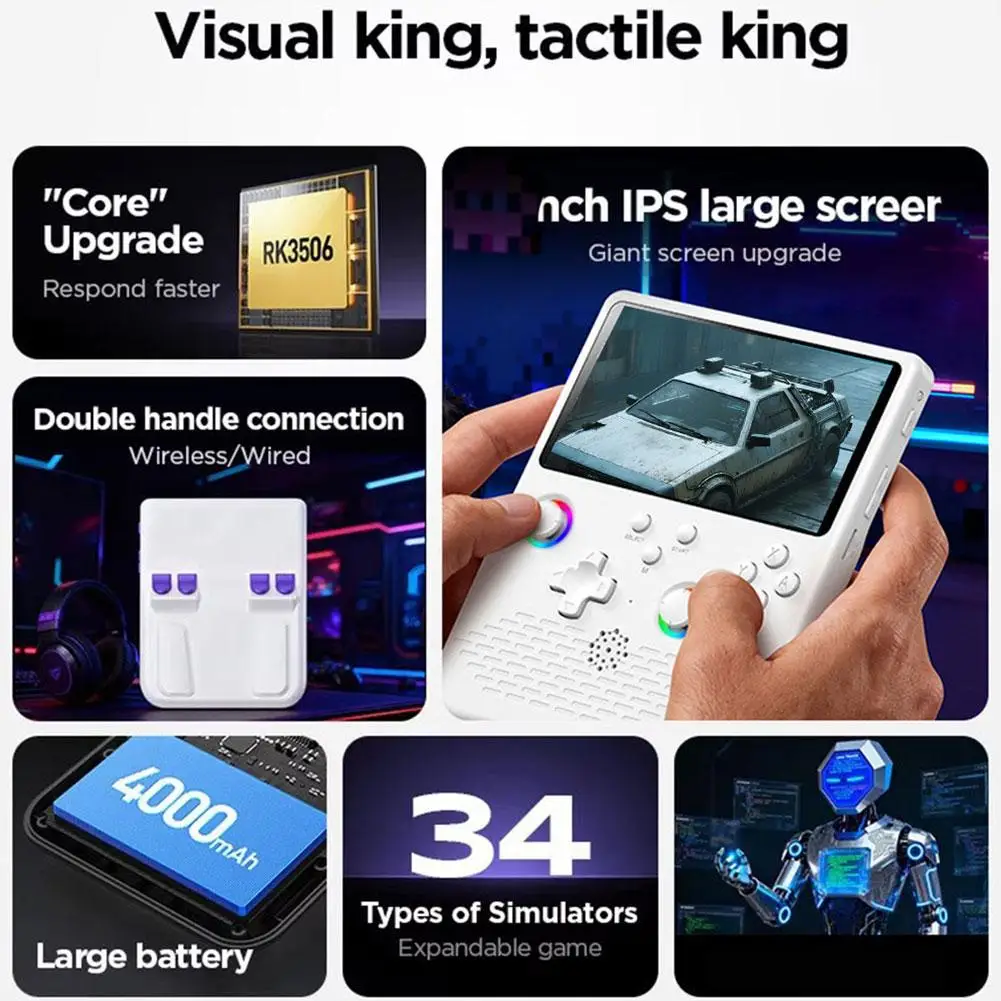 

H5 Retro Game Console Video Game Console 4000mAh 5-inch IPS Screen 20000 Games Portable Game Player Supports 34 Simulator